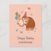 Happy Birthday Pet Cartoon Cute Mammoth Balloons