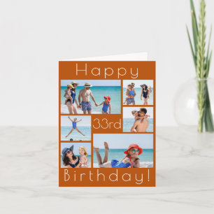 Happy Birthday Photo Collage Kaart – Custom Age Gr