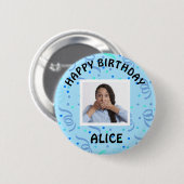 Happy Birthday Photo Confetti Button (Voorkant /achterkant)