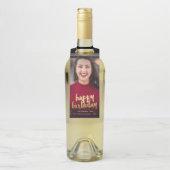 Happy Birthday Photo Custom Flessenhanger (Op fles)