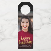 Happy Birthday Photo Custom Flessenhanger (Voorkant)