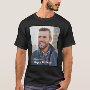 Happy Birthday Photo Name Text Custom T-shirt