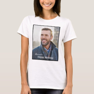Happy Birthday Photo Name Text Custom T-shirt