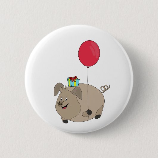 Happy Birthday Pig Ronde Button 5,7 Cm (Voorkant)