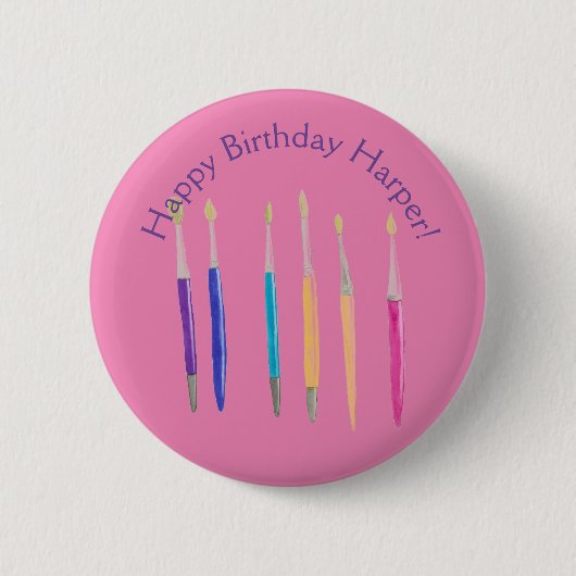 Happy Birthday Pin Ronde Button 5,7 Cm (Voorkant)
