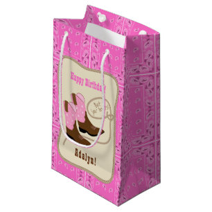 Happy Birthday Pink Cowgirl Boots & Bandana Klein Cadeauzakje