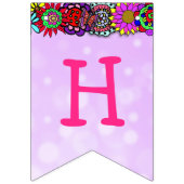 Happy Birthday Pink en Paarse Unicorn Banner (Tweede vlag)