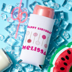 Happy Birthday Pink Frosted Cake Poppen Party Favo