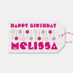 Happy Birthday Pink Frosted Cake Poppen Party Favo Cadeaulabel