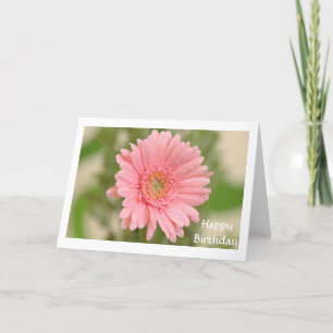 Happy Birthday Pink Gerbera Daisy Wenskaart Kaart