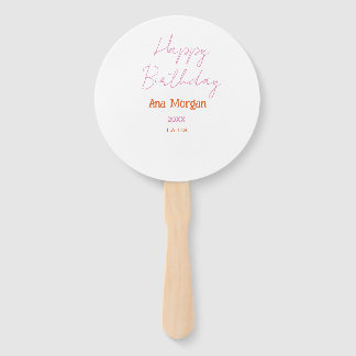 HAPPY BIRTHDAY PINK ORANGE NAME SIMPLE YEAR PLACE  HANDWAAIER