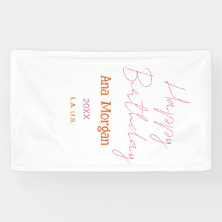 HAPPY BIRTHDAY PINK ORANGE NAME SIMPLE YEAR PLACE  SPANDOEK