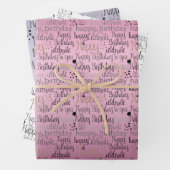 Happy Birthday Pink Paars Ombre Inpakpapier Vel (In situ)