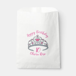 Happy Birthday Pink Princess Party Tiara Crown Bedankzakje