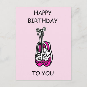 Happy Birthday Pink Trainers for Female Runner Briefkaart