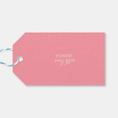Happy Birthday Pink White Modern Cadeaulabel (Achterkant Horizontaal)