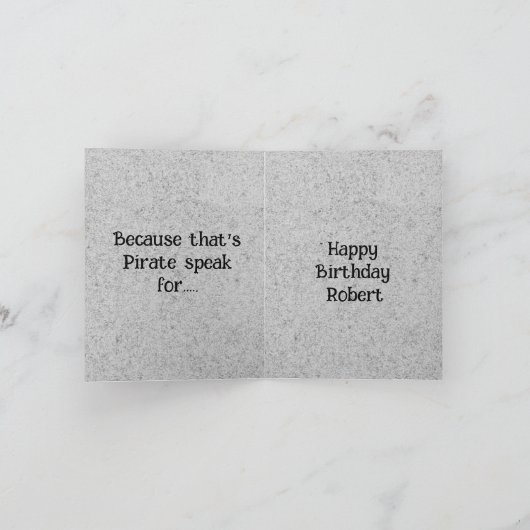 Happy Birthday Pirate Cat Kaart (Binnen)