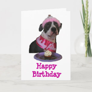 Happy Birthday Pit Bull Princess Kaart