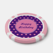 Happy Birthday Poker Chips (Paarse & roze) (Enkel)