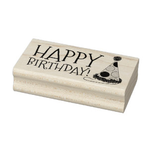 Happy Birthday Polka Dot Party Pet Rubber Stamp Rubberstempel