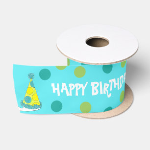 Happy Birthday Polka Dot Party Petten Yellow Blue Lint