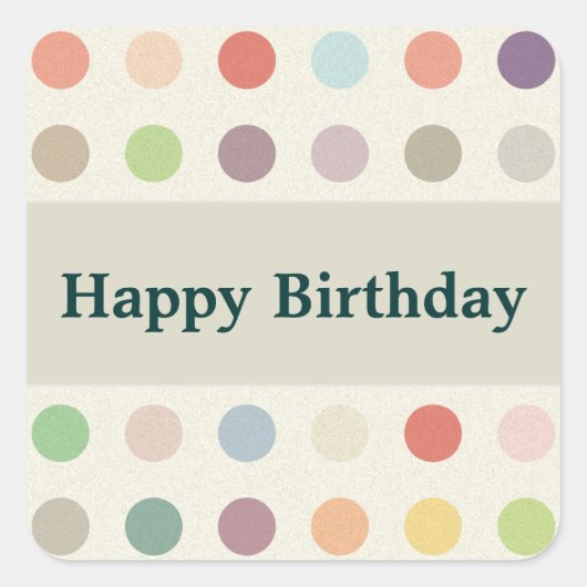 Happy Birthday Polka Dots Sticker (Voorkant)