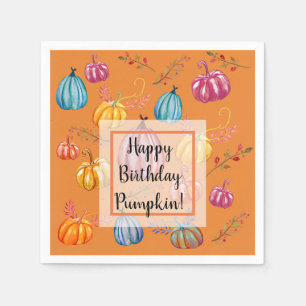 Happy Birthday Pompoenen Herfst Art Papier servett Servet