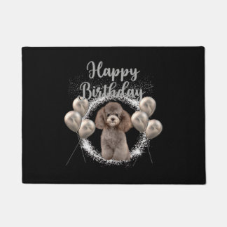 Happy Birthday Poodle Deurmat