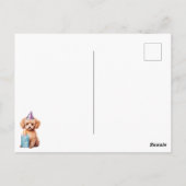 Happy Birthday Poodle met Party Pet & Bday Cake Briefkaart (Achterkant)