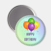 Happy Birthday, populair design, Magneet (Voorkant / Achterkant)