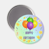 Happy Birthday, populair design, Magnet Magneet (Voorkant / Achterkant)