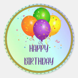 Happy Birthday, populair design, Ronde Sticker