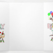 Happy Birthday Possum Cake Tri-Fold Kaart (Binnenkant midden)