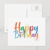 Happy Birthday Post Card Briefkaart (Voorkant / Achterkant)