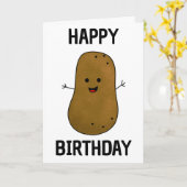 Happy Birthday Potato Kaart (Gele Bloem)