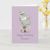 Happy Birthday Precious (Lila) Blank Kaart (Gele Bloem)