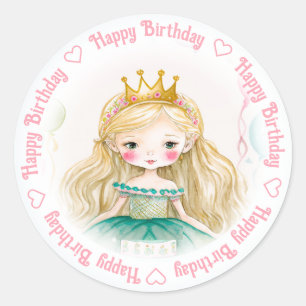 Happy Birthday Princess Ronde Sticker