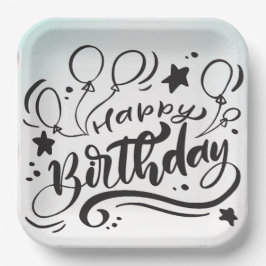 Happy Birthday Printed Custom Cute Borden Papieren Bordje