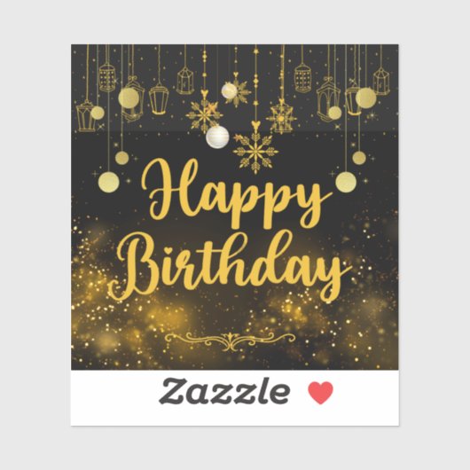 Happy Birthday Printed Sticker (Vel)