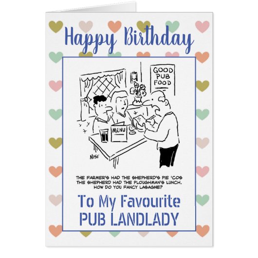 Happy Birthday Pub Landlady (Voorkant)
