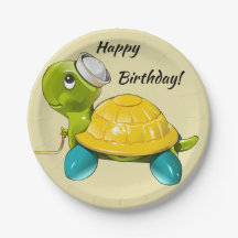 Happy Birthday Pull Speelgoed Turtle Paper Bord