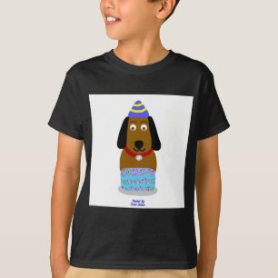 Happy Birthday Pup Boy's Black Basic T-Shirt