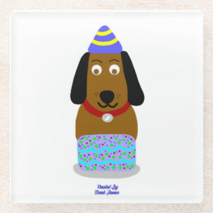 Happy Birthday Pup Glass Onderzetter