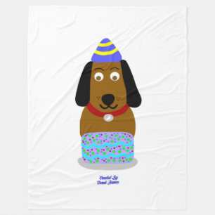 Happy Birthday Pup Grosse couverture en polaire