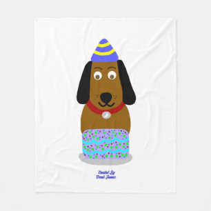 Happy Birthday Pup Medium Fleece Deken