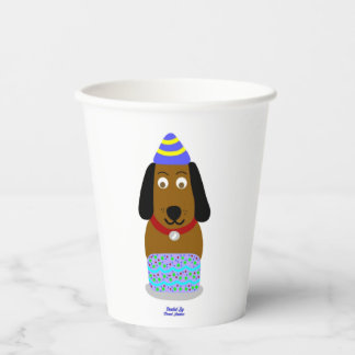 Happy Birthday Pup Paper Cups Papieren Bekers