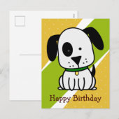 Happy Birthday Puppy Dog Feestdagenkaart (Voorkant / Achterkant)