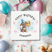 Happy Birthday Puppy Party Verjaardagspapier
