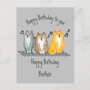 Happy Birthday Purrfecer Brother Ever Cute Cats Briefkaart