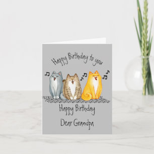 Happy Birthday Purrfect Grandpa Ever Cute Cats Kaart